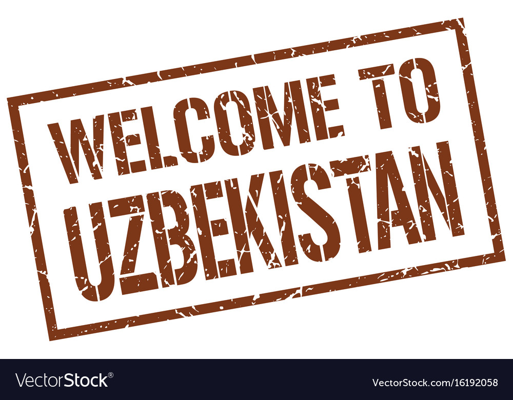 Welcome to uzbekistan stamp Royalty Free Vector Image