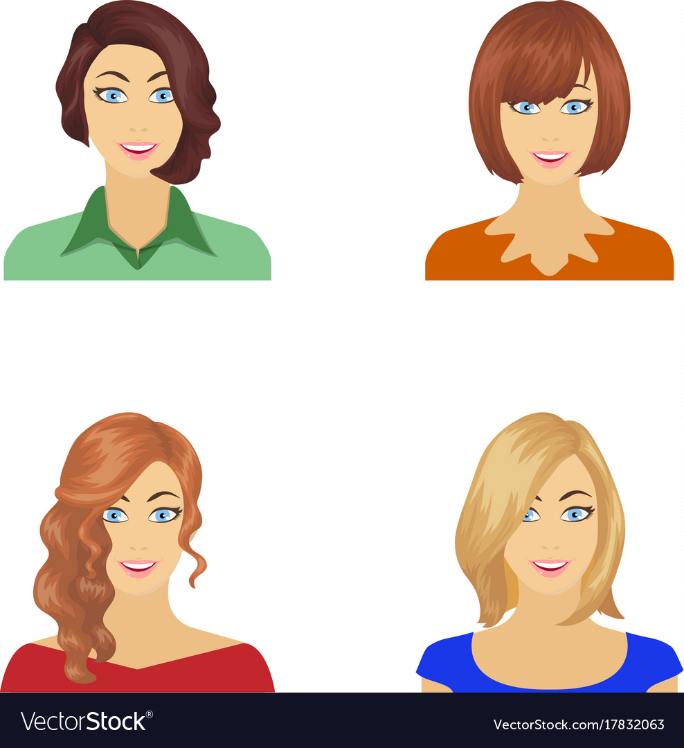 Appearance of a woman with hairdo the face Vector Image