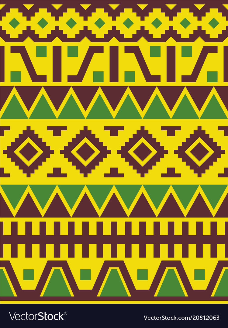 Ethnic seamless pattern with geometric ornaments