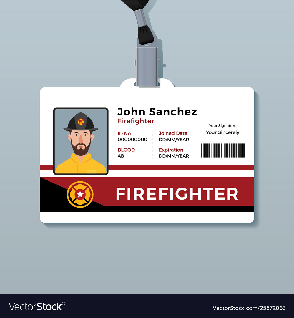 Firefighter Id Card Id Card Template Employee Id Card Id Badge Vrogue