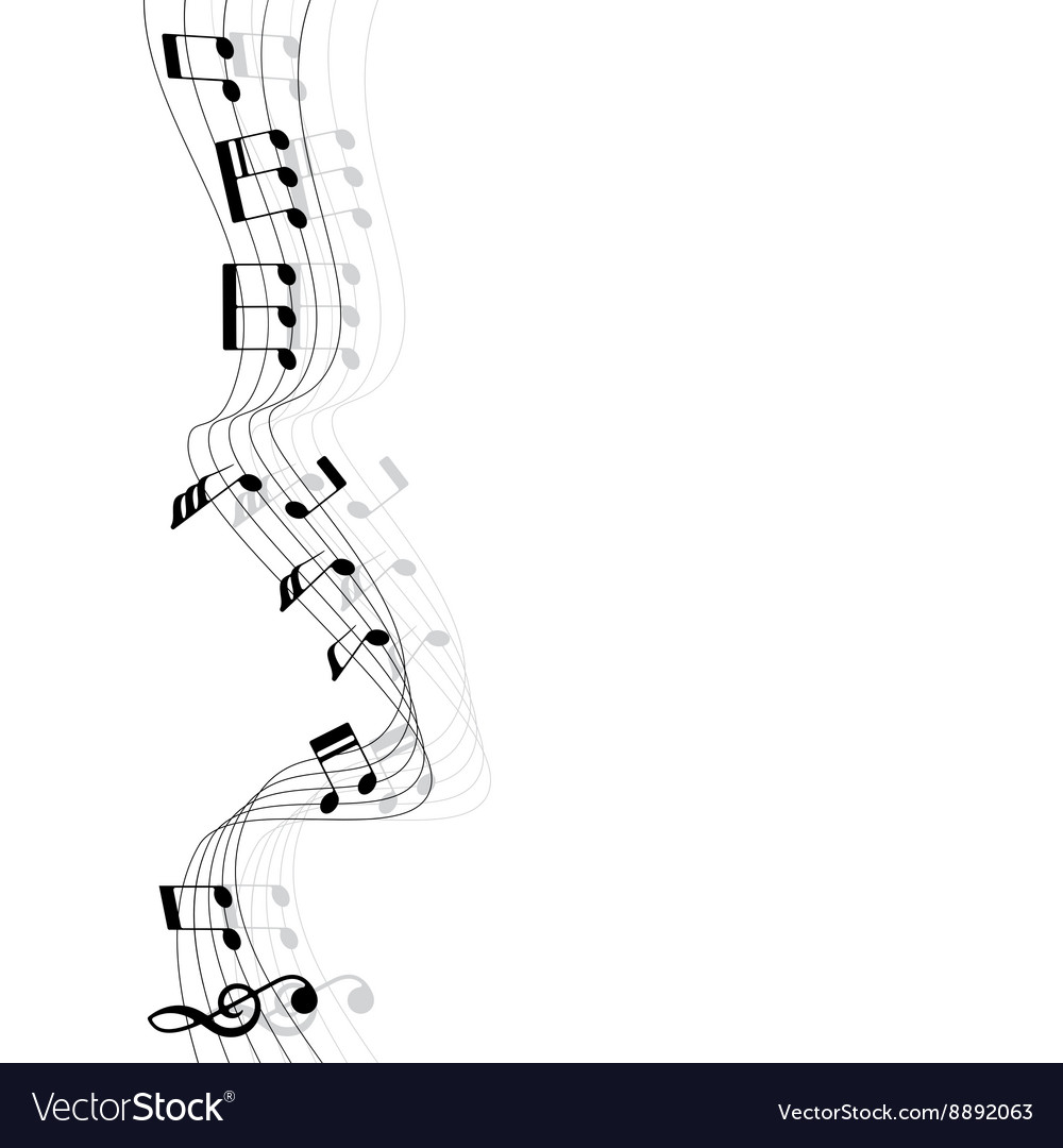 Music Chords And Shadow Rounded Corner Vertical Vector Image