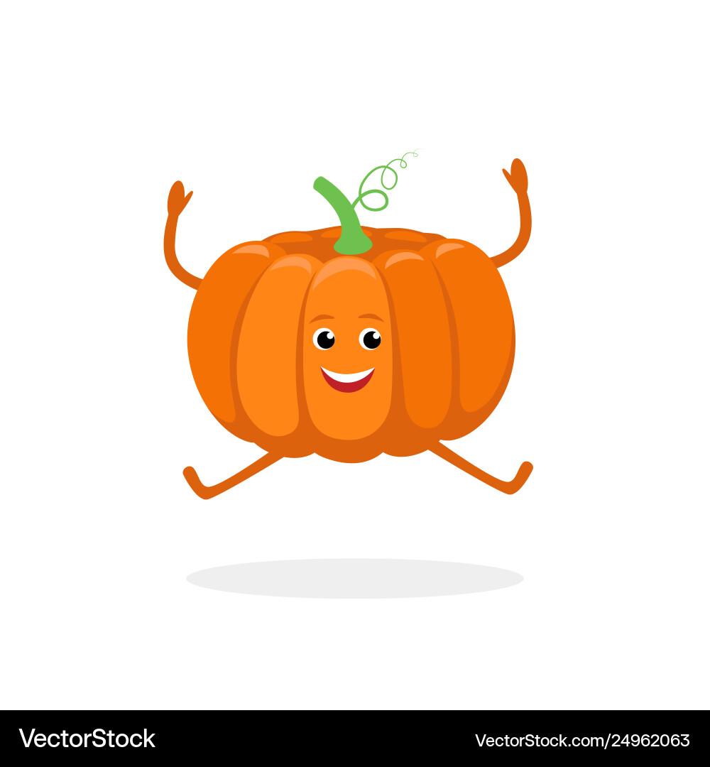 Pumpkin cartoon character isolated on white Vector Image