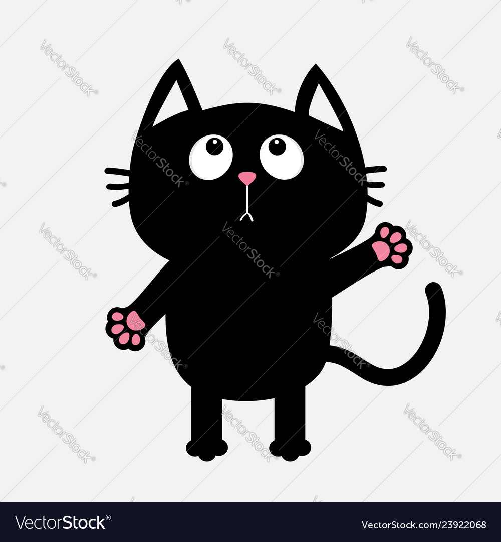 Black cat looking up ready for a hugging open Vector Image