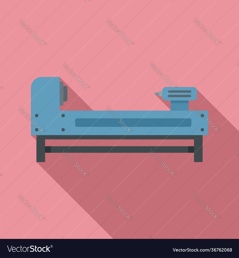 Grinding lathe icon flat style Royalty Free Vector Image