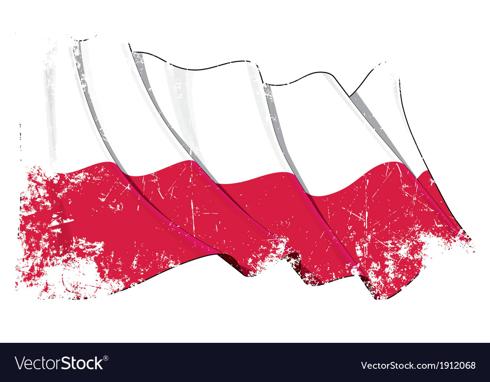 poland national flag grunge royalty free vector image