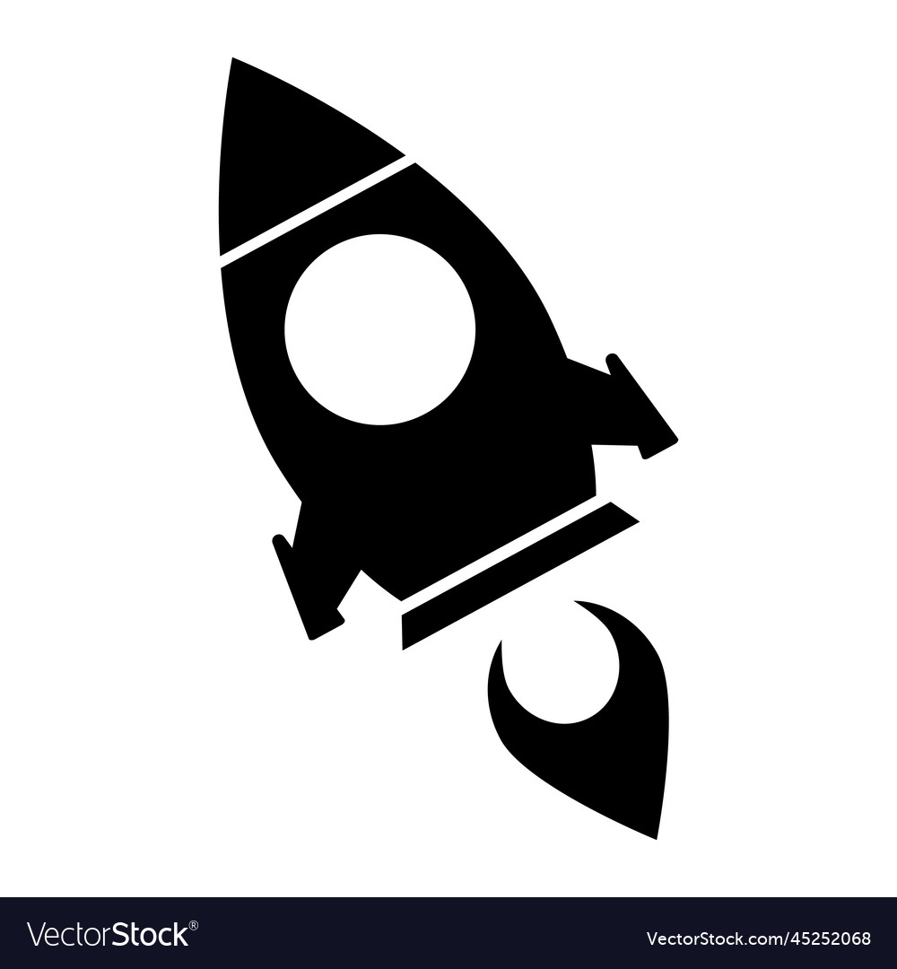 Rocket launch or missile launch in black Vector Image