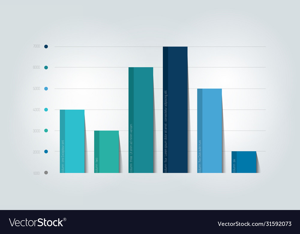 Column graph chart template for infographics Vector Image