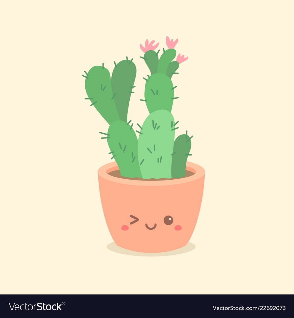 Cartoon Cactus With Face