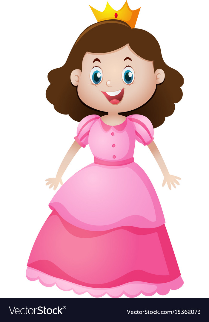 Cute princess in pink dress Royalty Free Vector Image