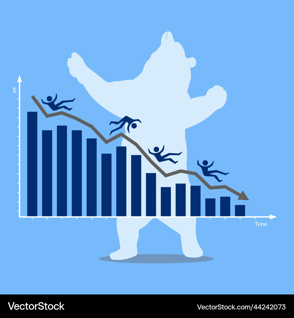 Falling share market graphic Royalty Free Vector Image
