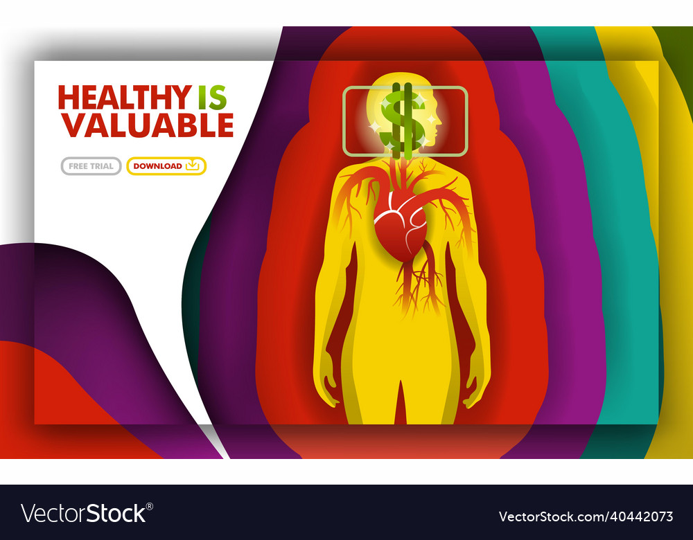 Health is valuable a metaphor with heart Vector Image