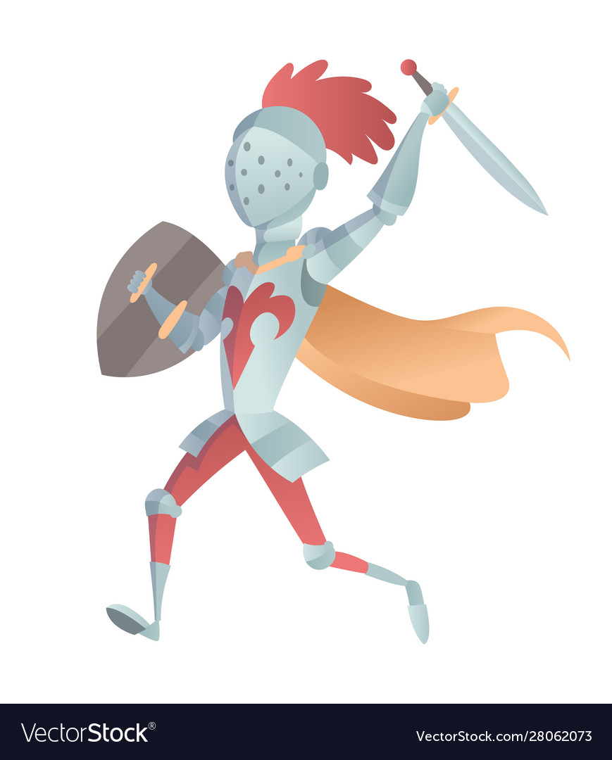 Medieval Knight In Full Armor Flat Royalty Free Vector Image Medieval Knight In Full Armor Flat Royalty Free Vector Image