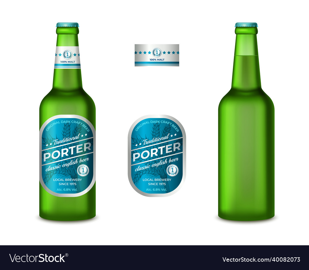 Realistic Detailed 3d Empty Template Mockup Gren Vector Image