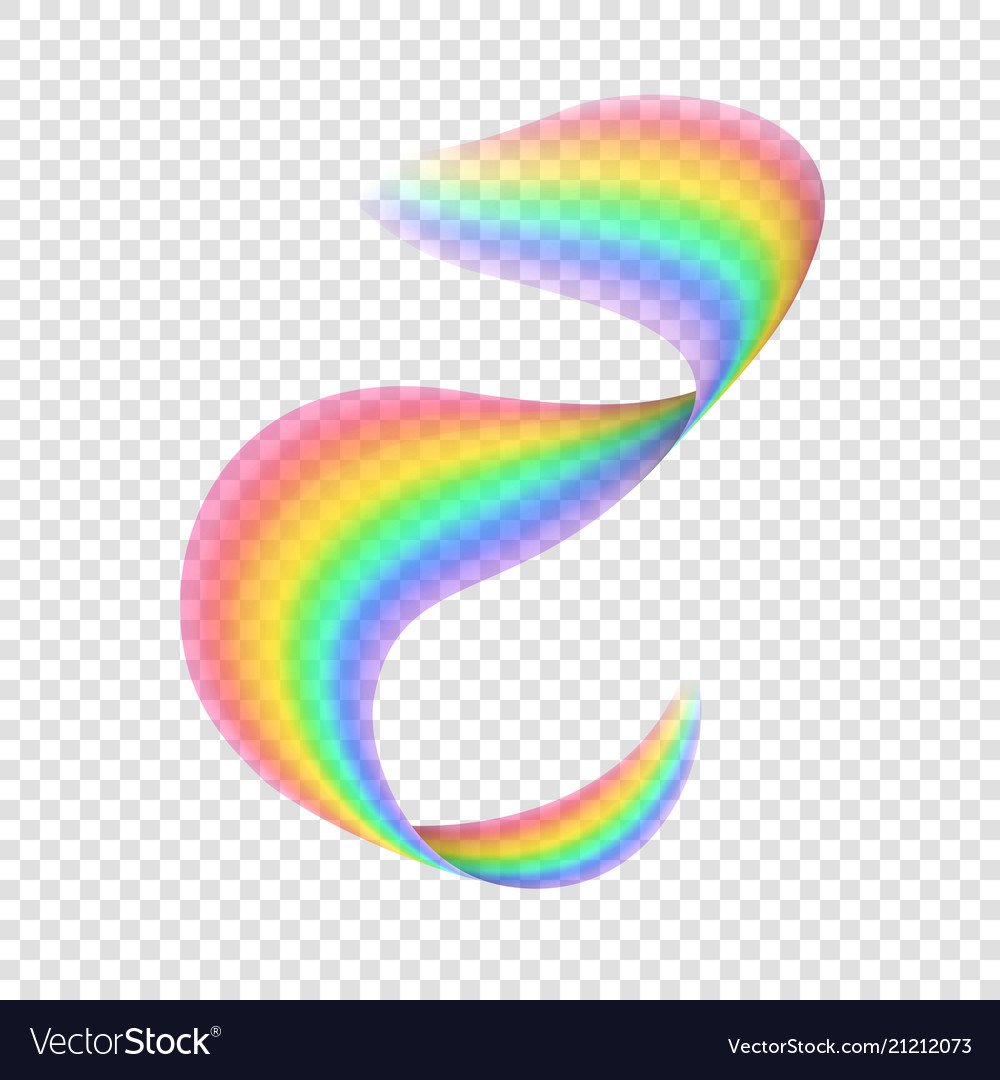 Realistic Rainbow On Transparent Background Vector Image