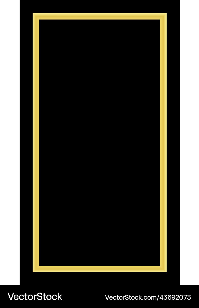 Rectangular golden frame story on the black Vector Image