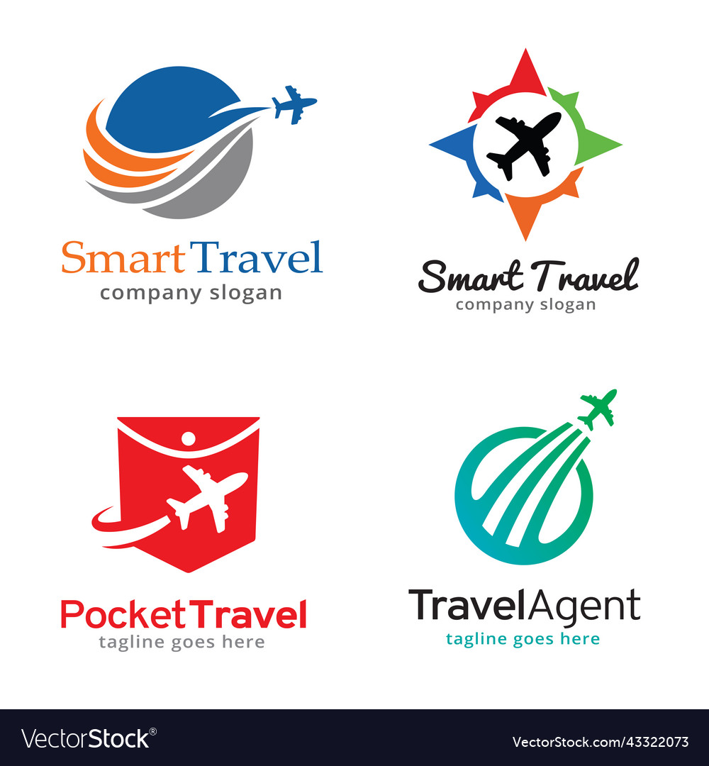 Travel logo template design emblem Royalty Free Vector Image