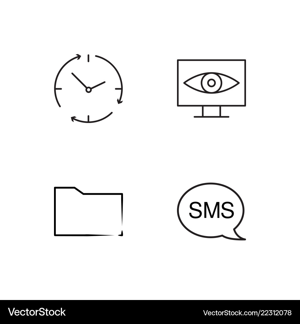 Business simple outlined icons set Royalty Free Vector Image