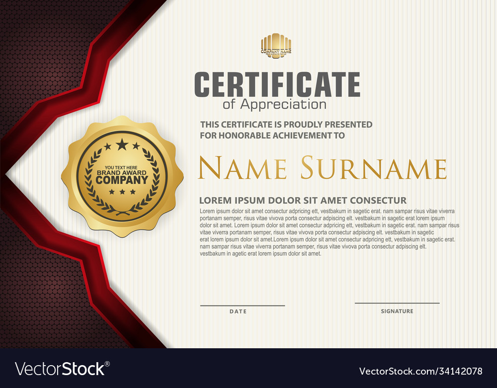 Luxury and elegant certificate template Royalty Free Vector