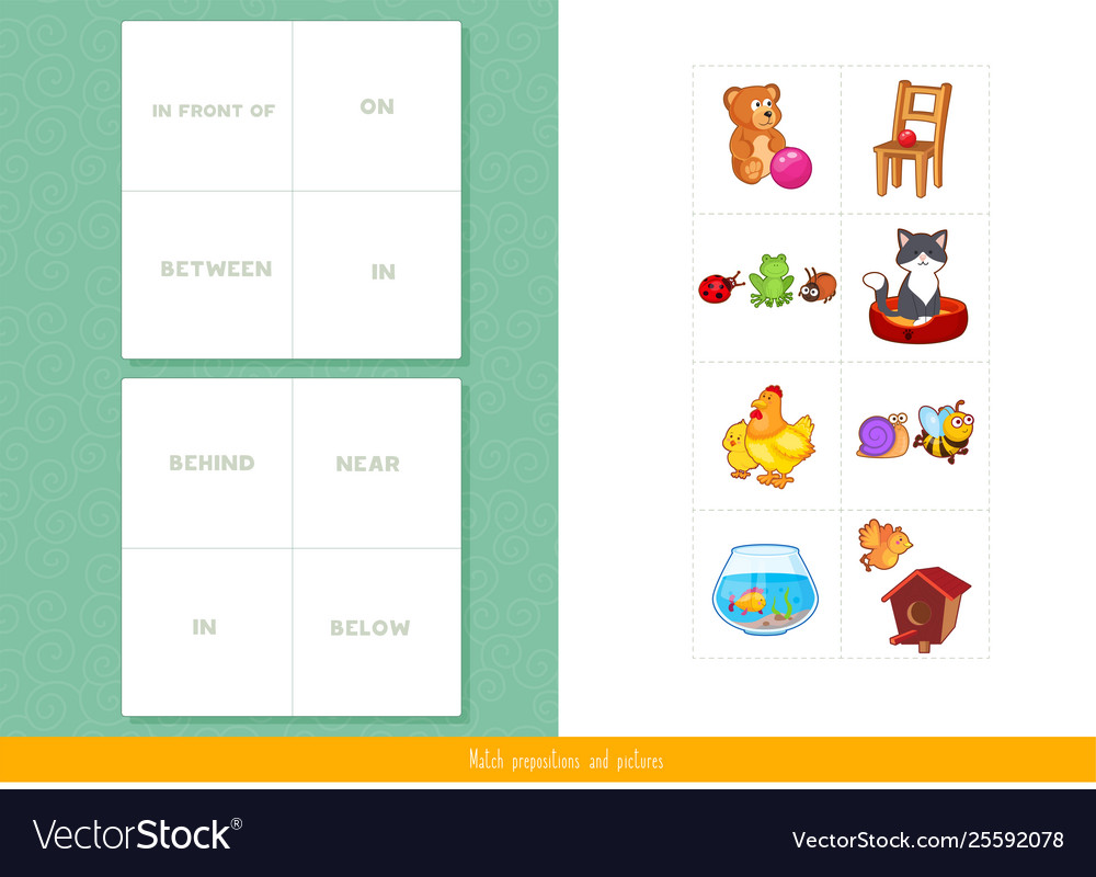 Match prepositions with pictures