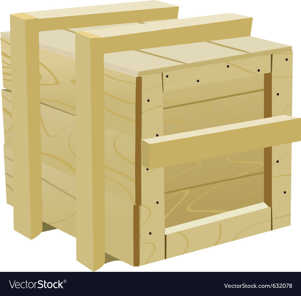 Wooden box Royalty Free Vector Image - VectorStock