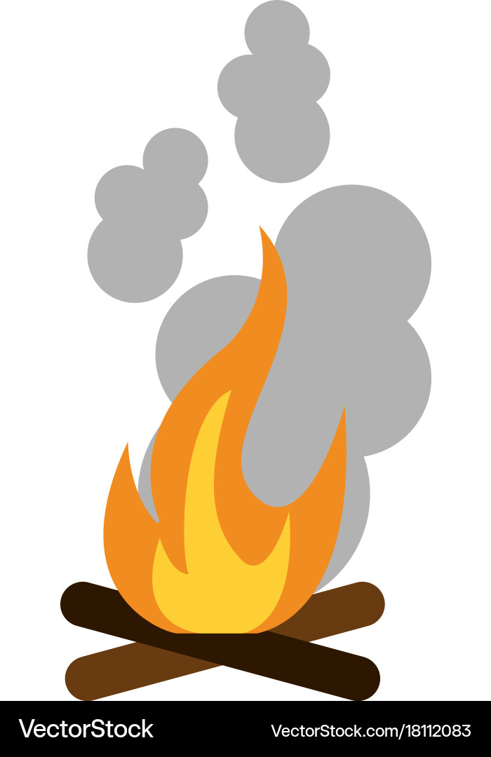 Bonfire fire icon image Royalty Free Vector Image