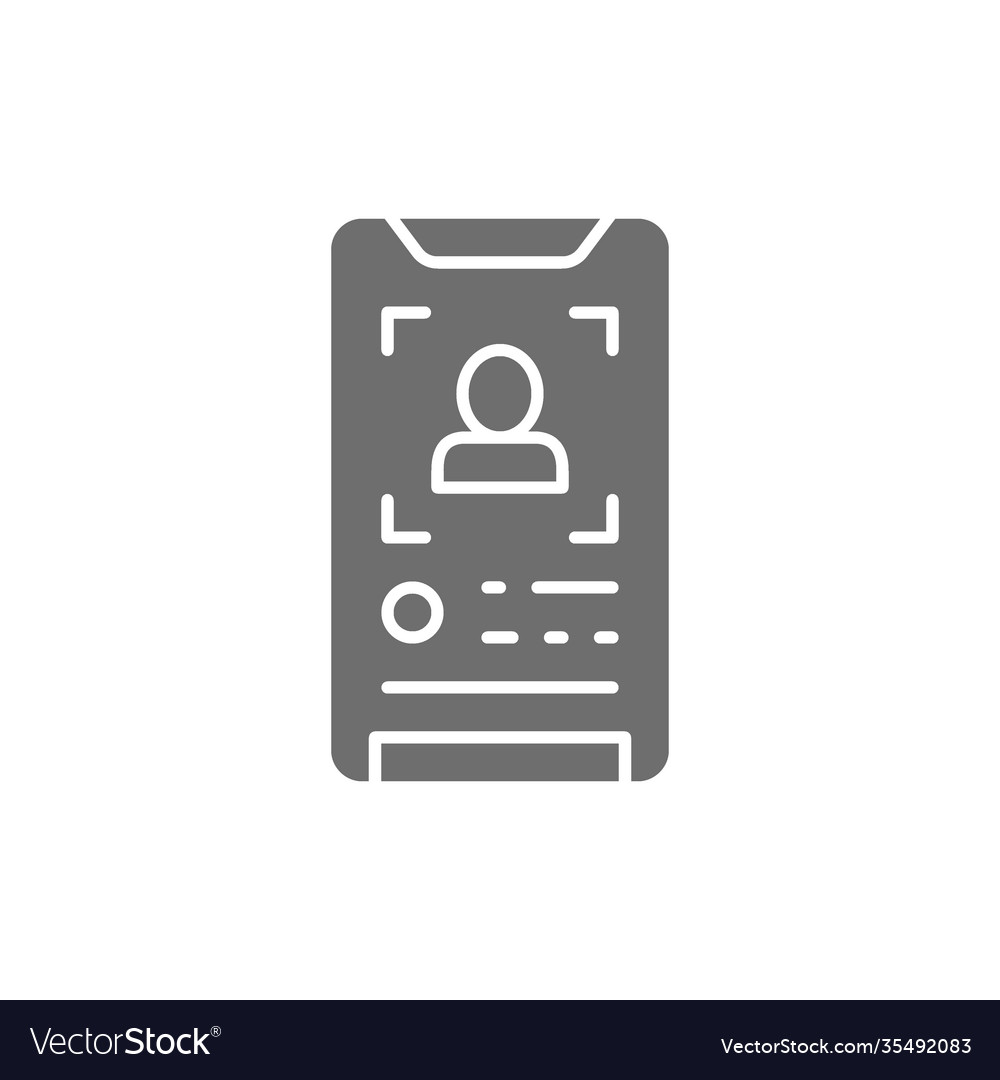 Face verification on a smartphone Royalty Free Vector Image