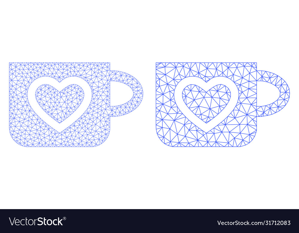 Favourite cup icon - triangular mesh Royalty Free Vector