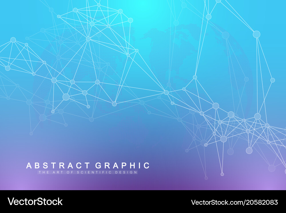 Geometric graphic background molecule Royalty Free Vector