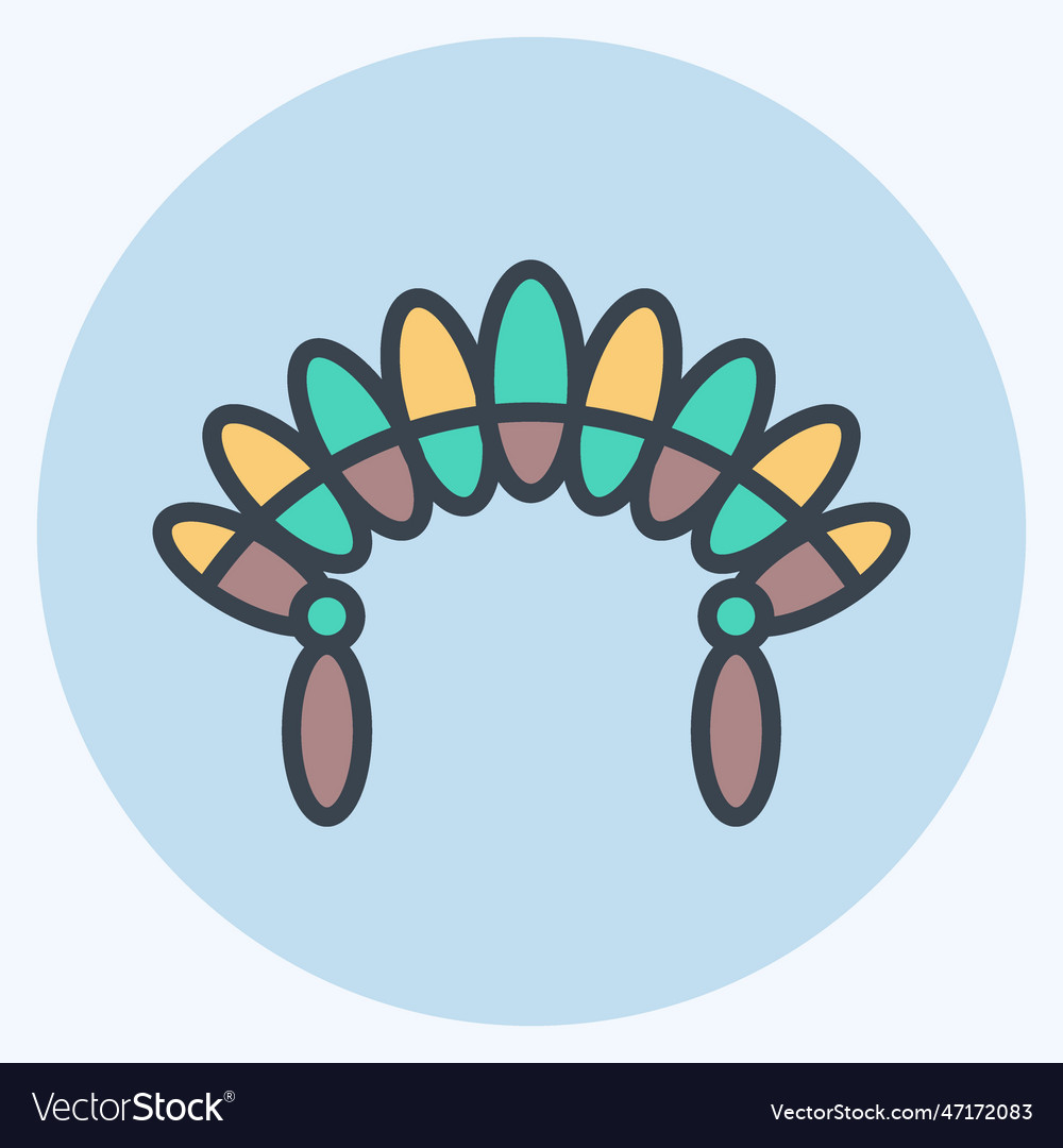 Icon headdress 2 related to american indigenous Vector Image