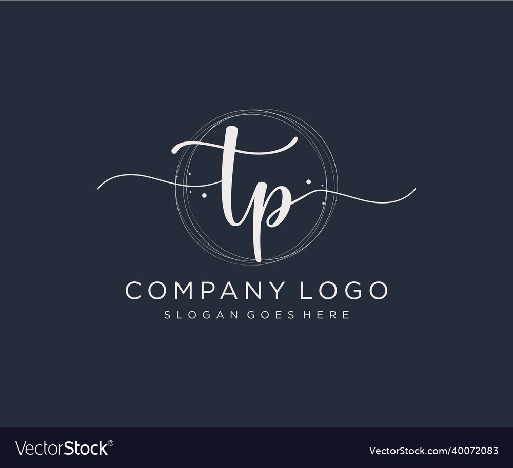 Initial tp feminine logo usable for nature salon Vector Image