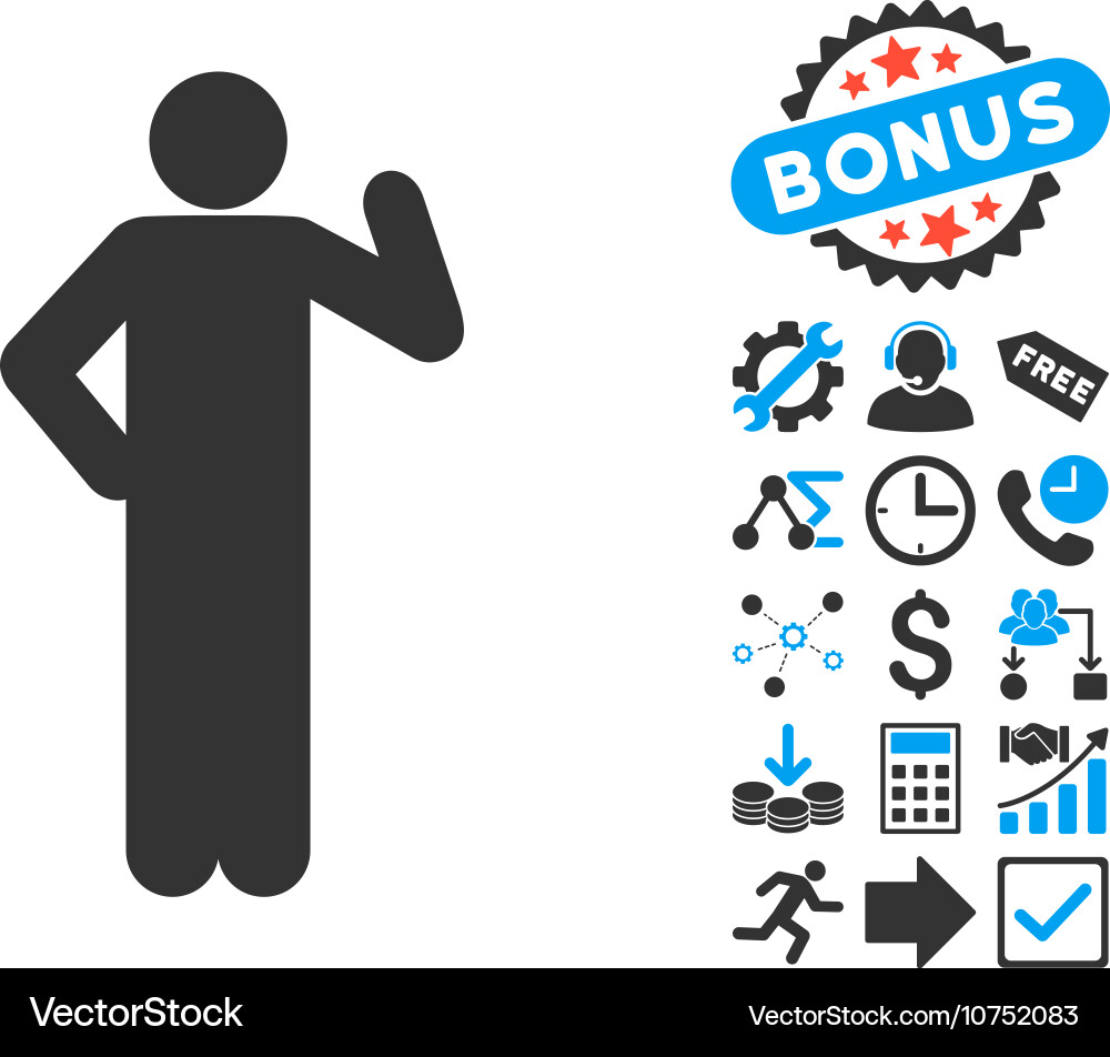 Proposal pose flat icon with bonus Royalty Free Vector Image