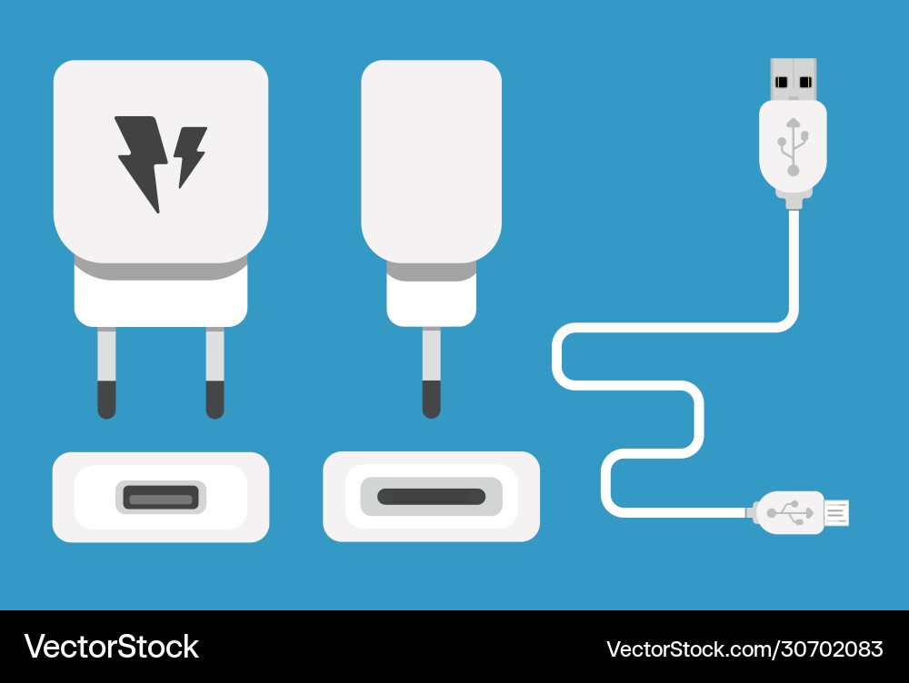 Smartphone usb charger adapter with micro Vector Image