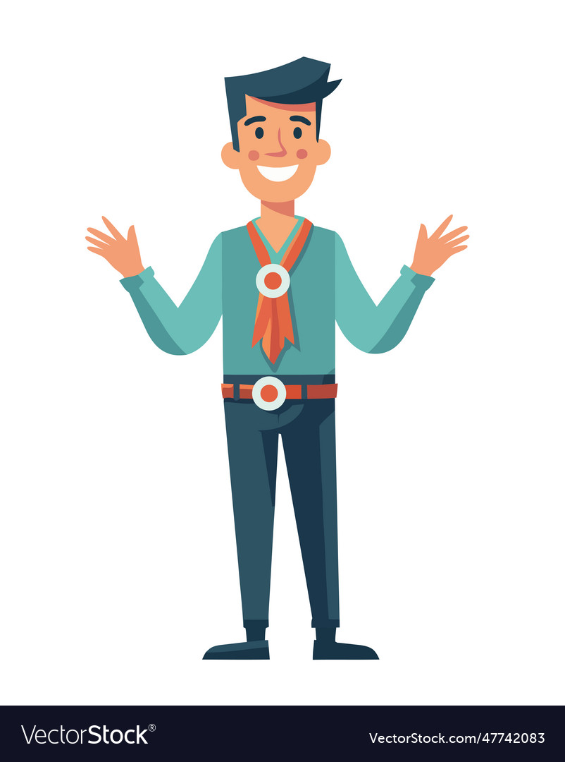 Smiling character man standing avatar icon Vector Image