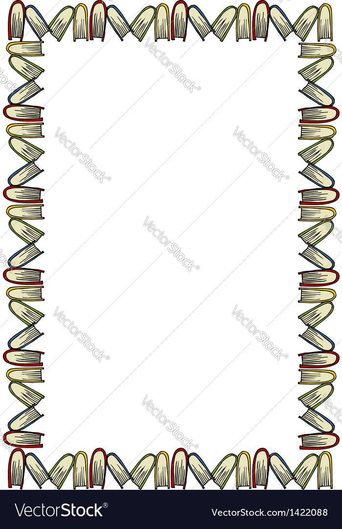 Closed books frame Royalty Free Vector Image - VectorStock