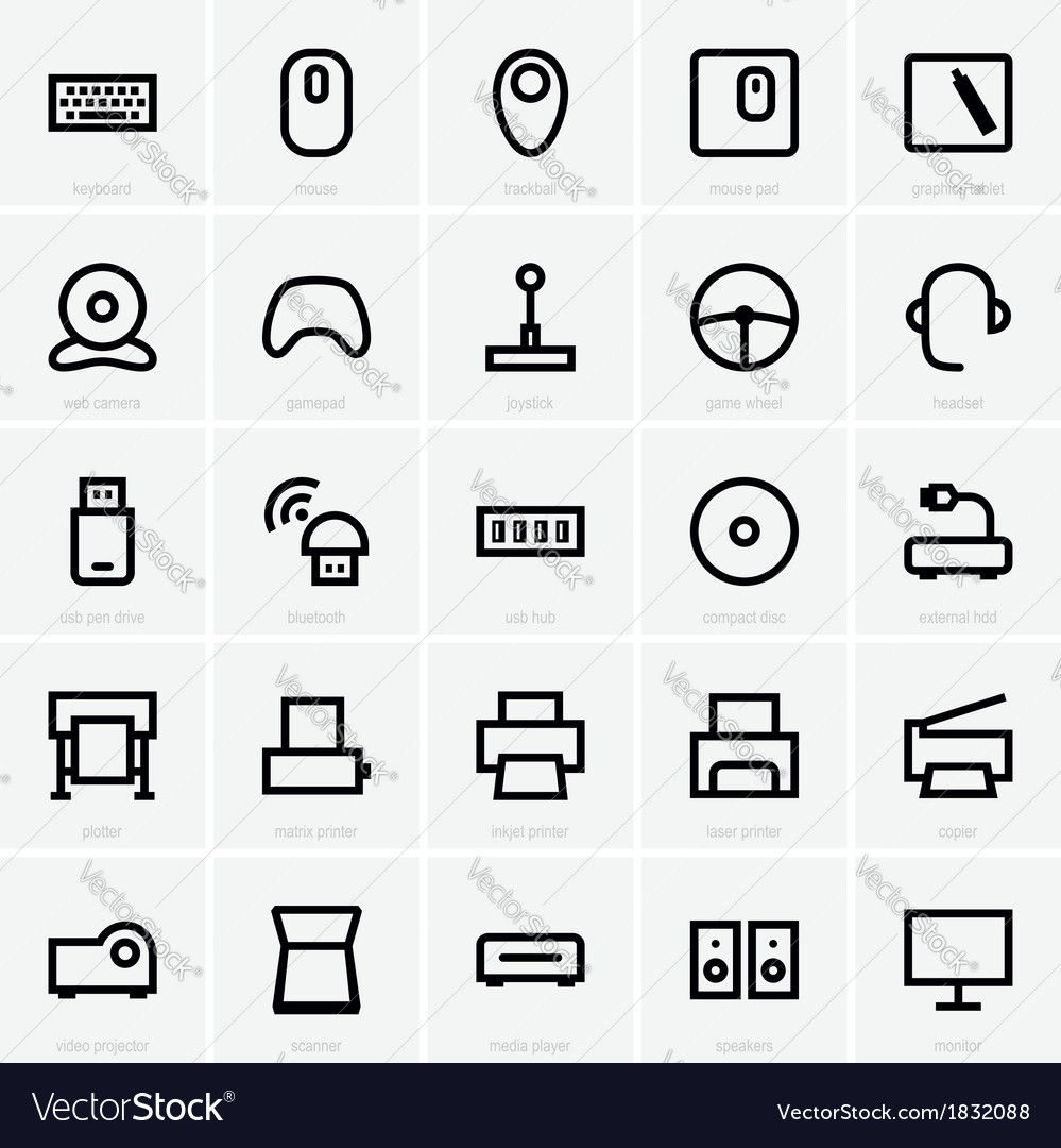 Computer peripheral icons