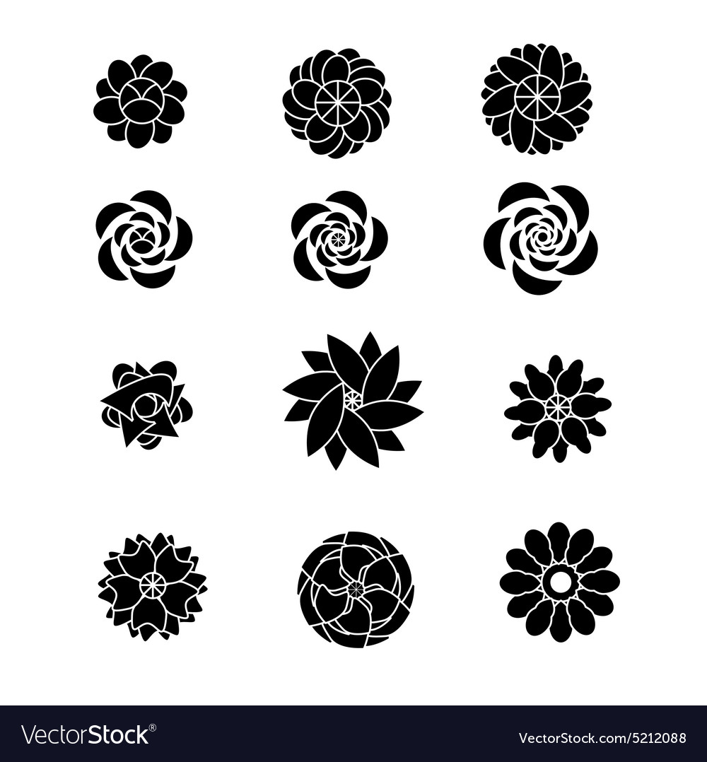 flower silhouettes shaps royalty free vector image