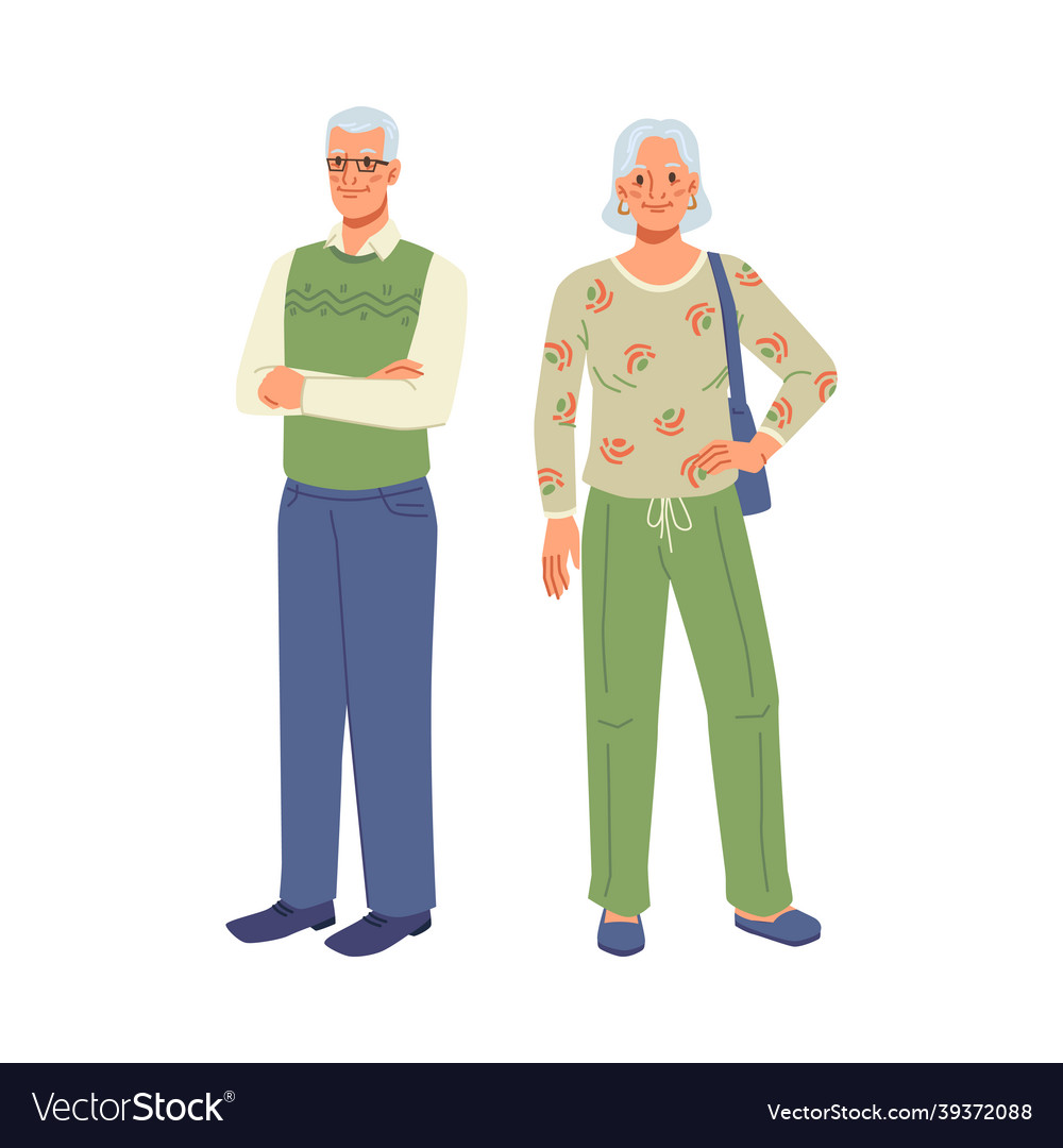 Grandmother and grandfather elderly age people Vector Image