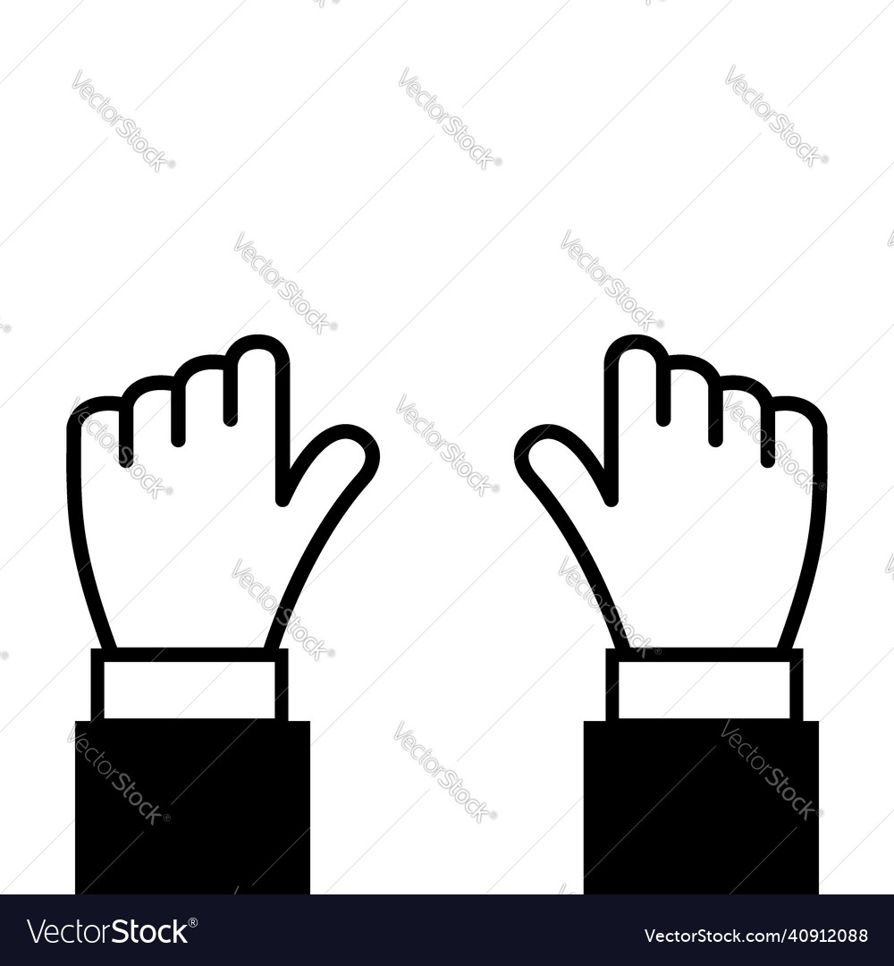 Left and right hands icon cursor isolated on white