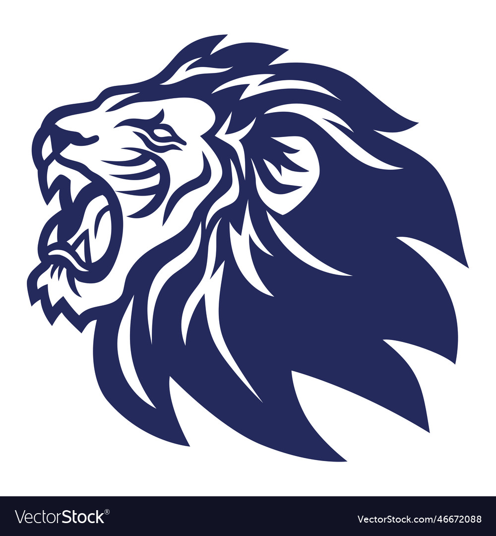 Lion roar logo icon sports mascot template Vector Image