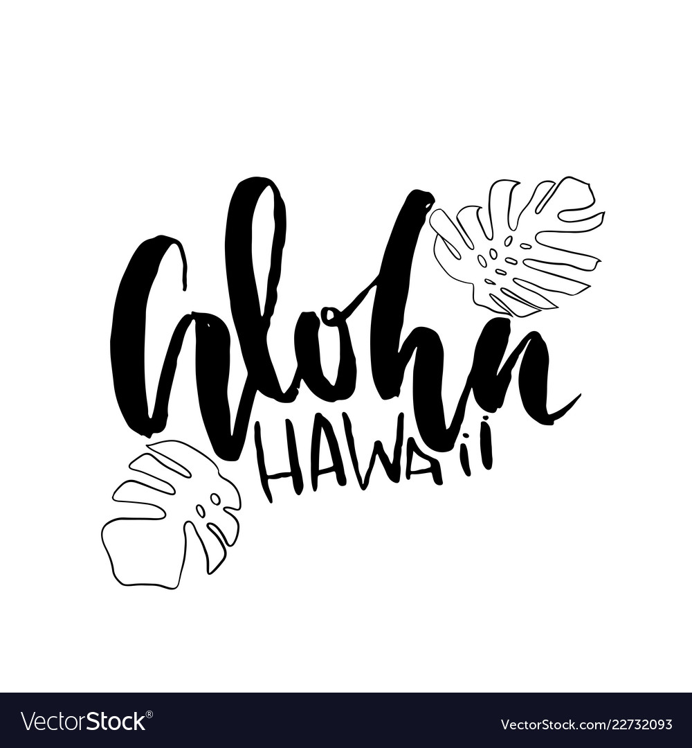 Aloha hawaii modern brush lettering design Vector Image