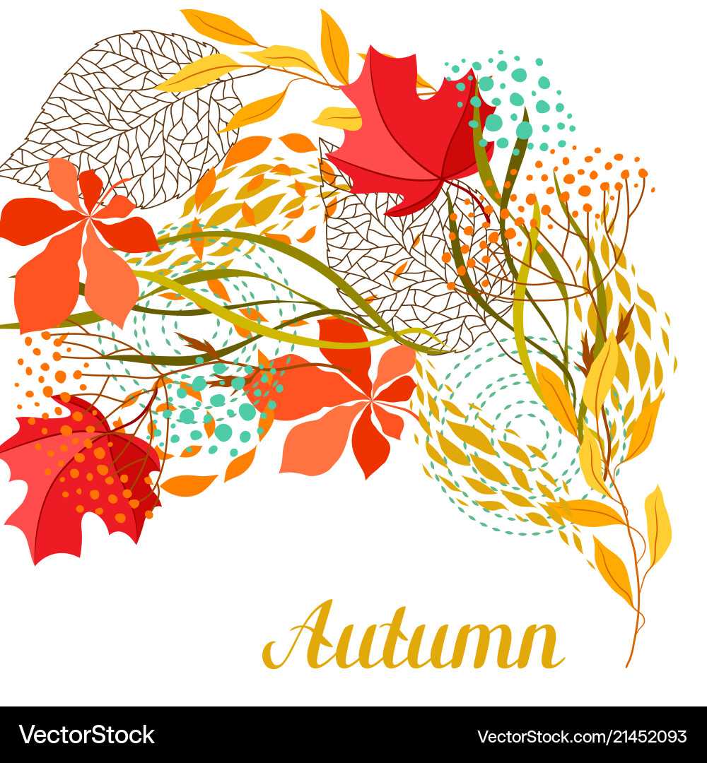 Background with falling leaves Royalty Free Vector Image