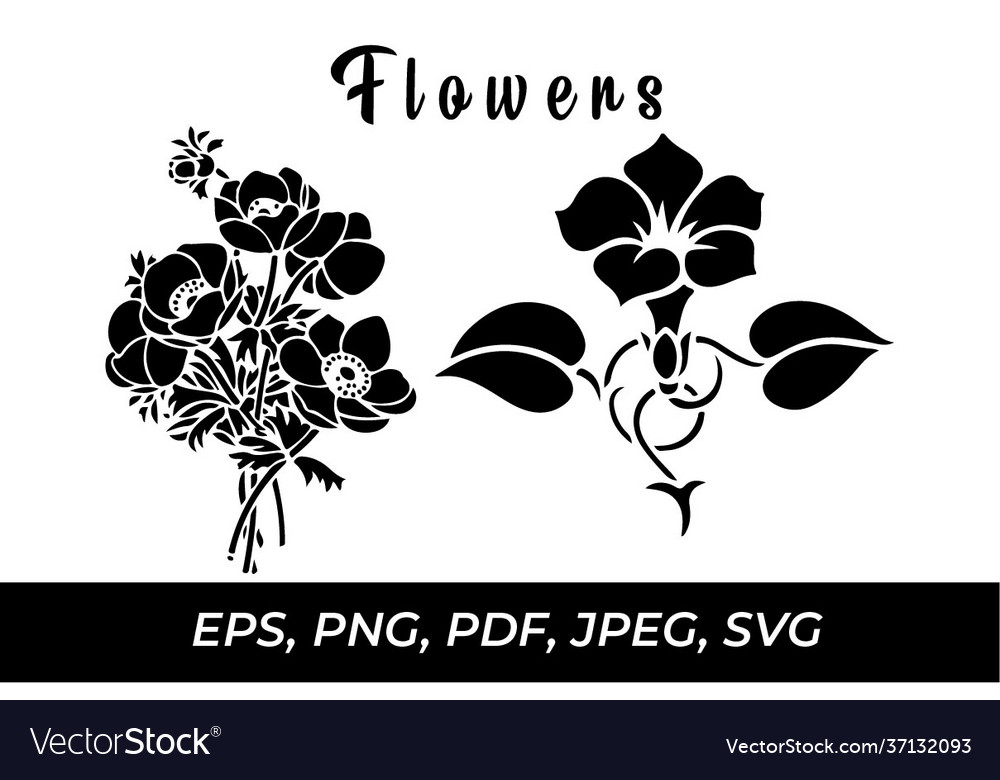 Download Flowers Bundle Svg Cut File Royalty Free Vector Image