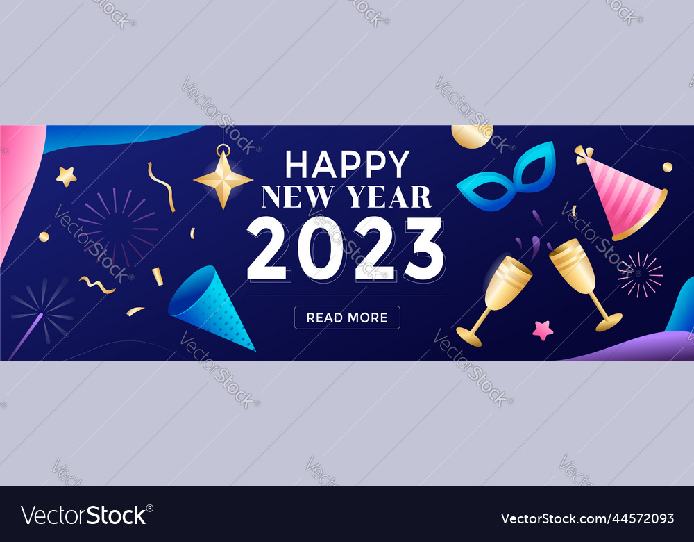 Happy new year 2023 banner template background Vector Image