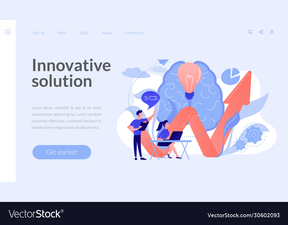 Innovative solution concept landing page Vector Image