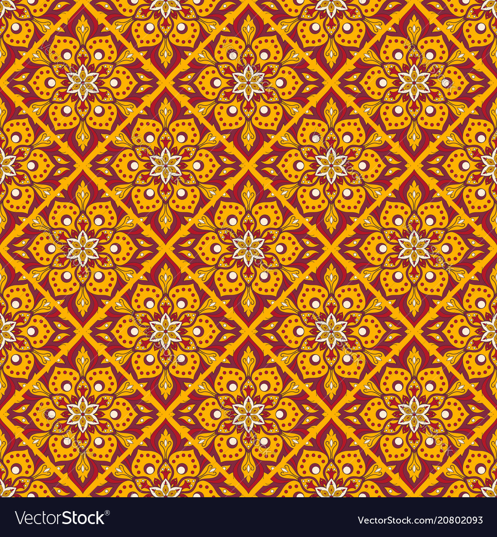 Seamless hand drawn mandala pattern Royalty Free Vector