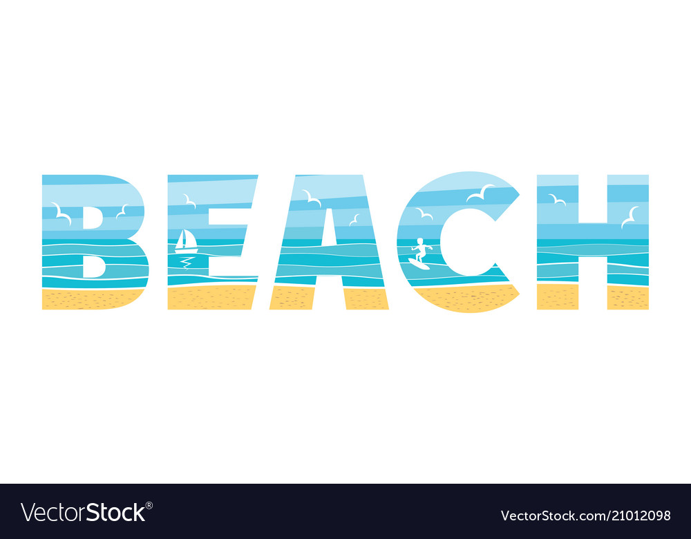 Beach in the double exposure vector image Beach in the double exposure