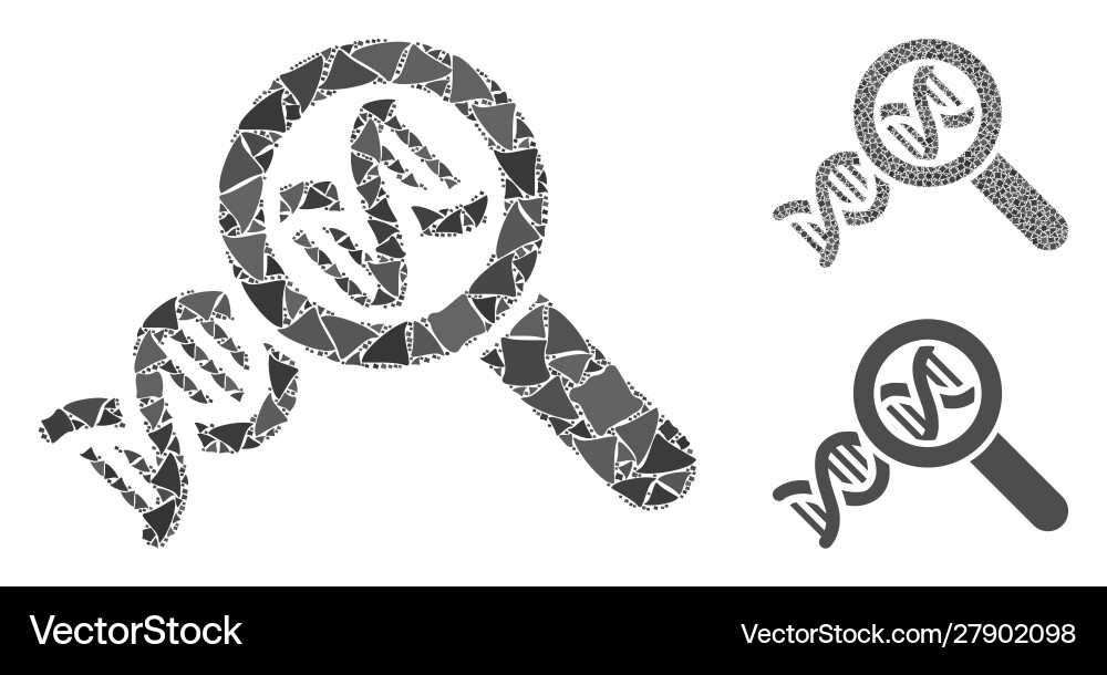 Genetics mosaic icon rough elements Royalty Free Vector