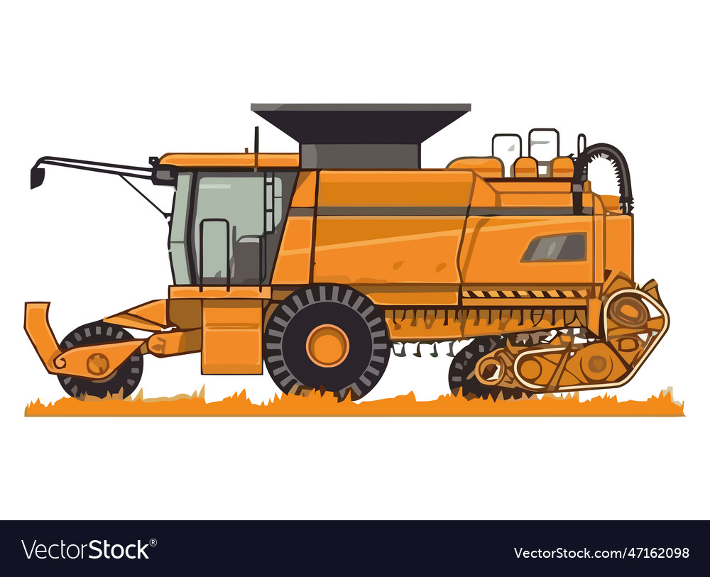 Heavy machinery working on construction site Vector Image