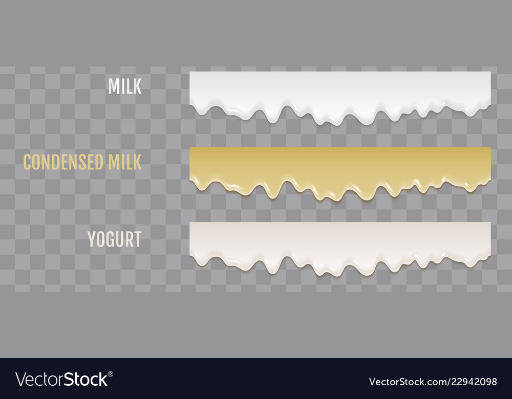 Liquid condensed milk yogurt Royalty Free Vector Image