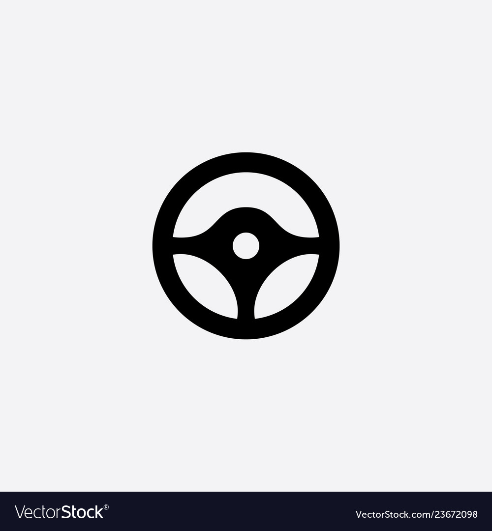 Steering wheel symbol icon Royalty Free Vector Image